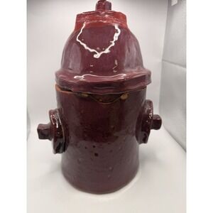 Handmade Clay Fire Hydrant Jar – Red Glazed Ceramic – Vintage Style